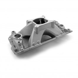 Chevy SBC 350 Shootout 1957-95 High Rise Intake Manifold Satin. 3000-7500 RPM RANGE