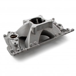 Chevy SBC 350 Shootout +Plus Vortec High Rise Intake Manifold Satin. 3000-7500 RPM RANGE